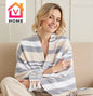 Grey & Beige Striped Handloom Throw