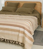 Beige & Brown Striped Handloom Bedcover