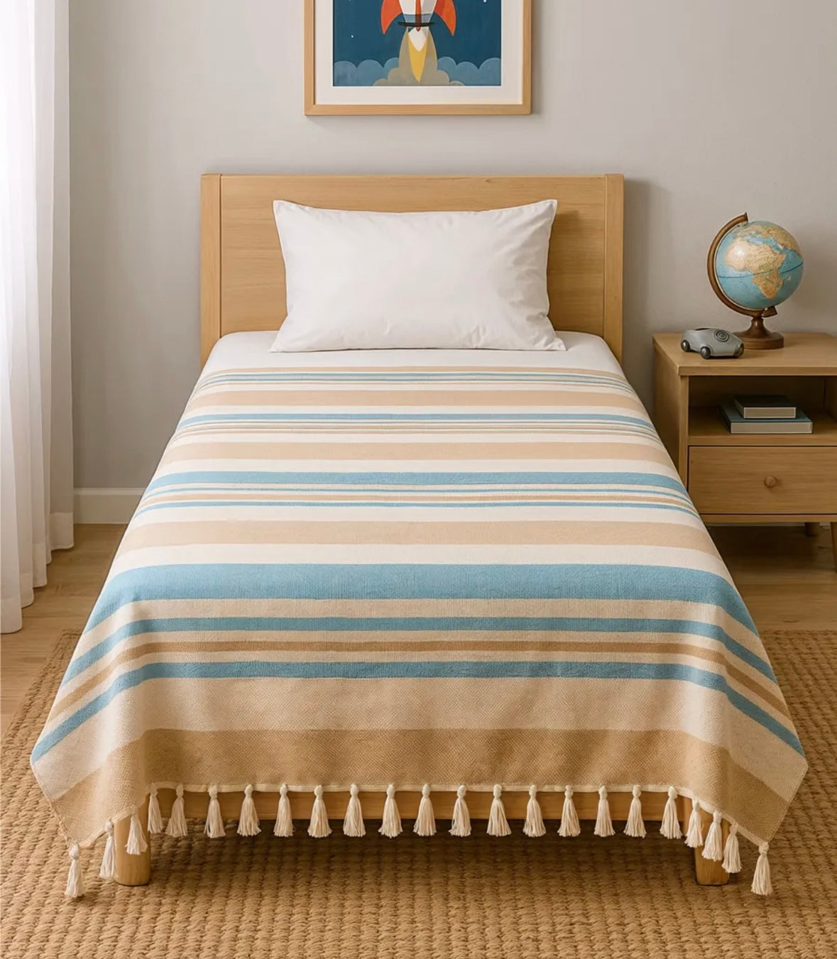 Striped Handloom Bedcover