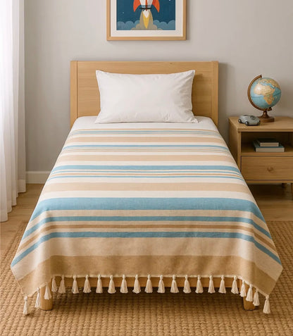 Striped Handloom Bedcover