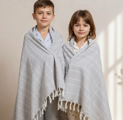 Grey Checked Handloom Throw