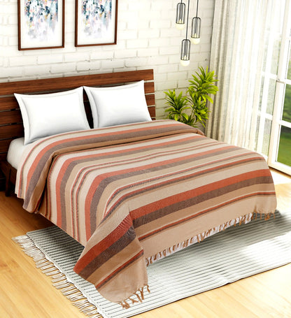 Striped Handloom Bedcover