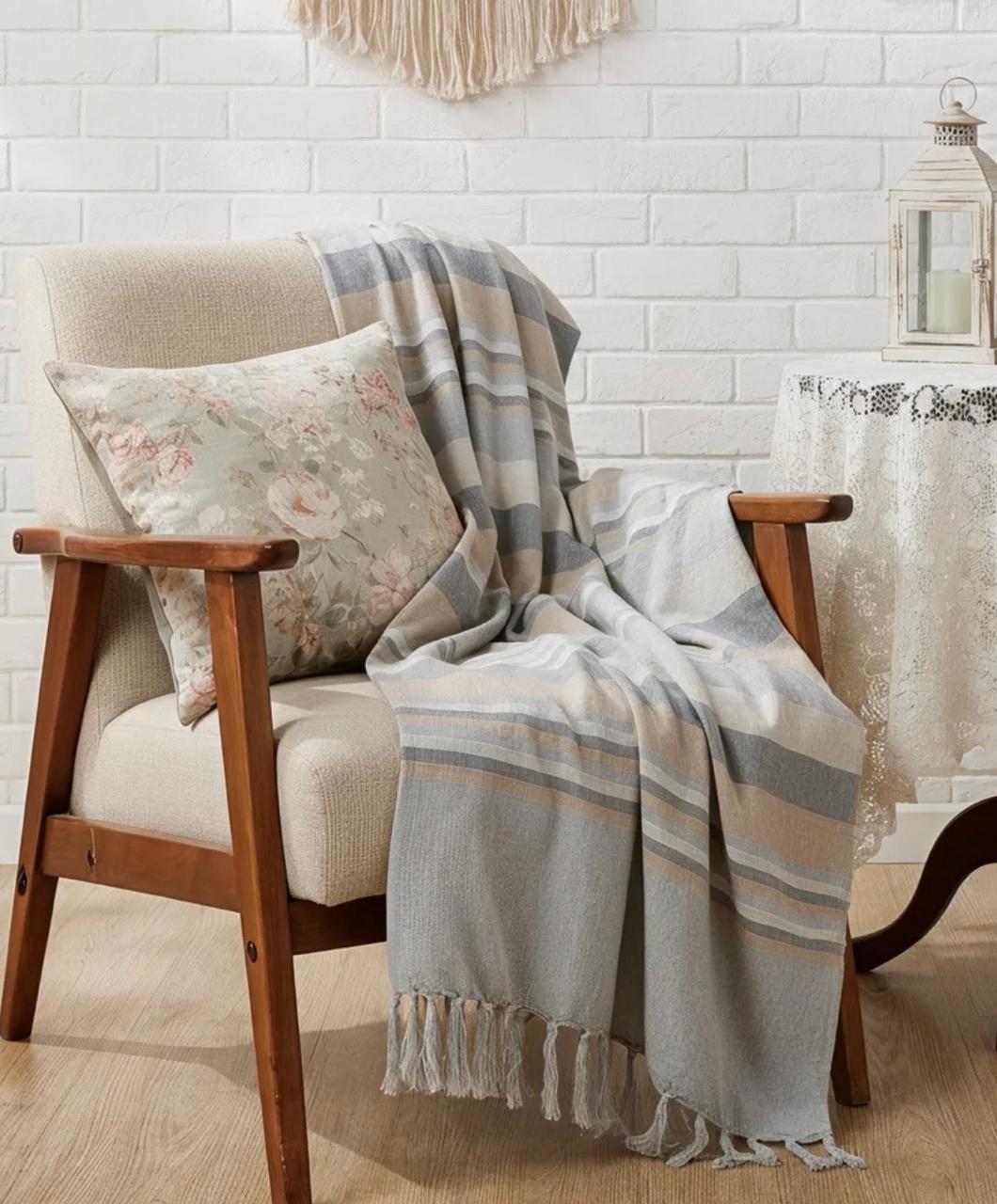 Striped Handloom Bedcover