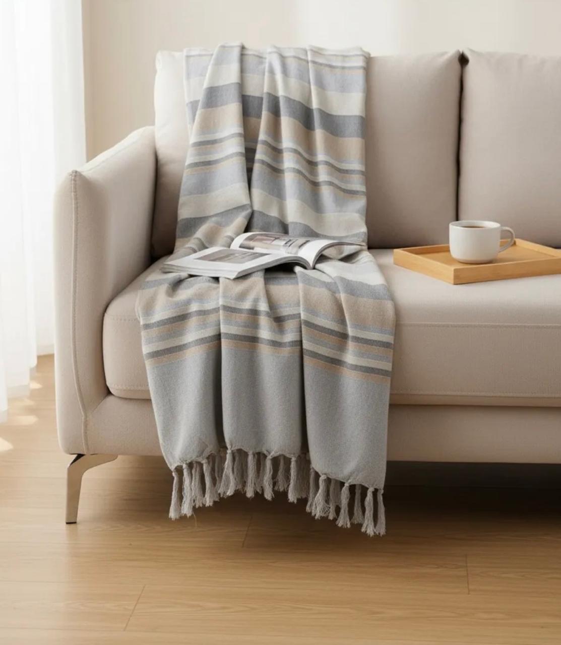 Striped Handloom Bedcover